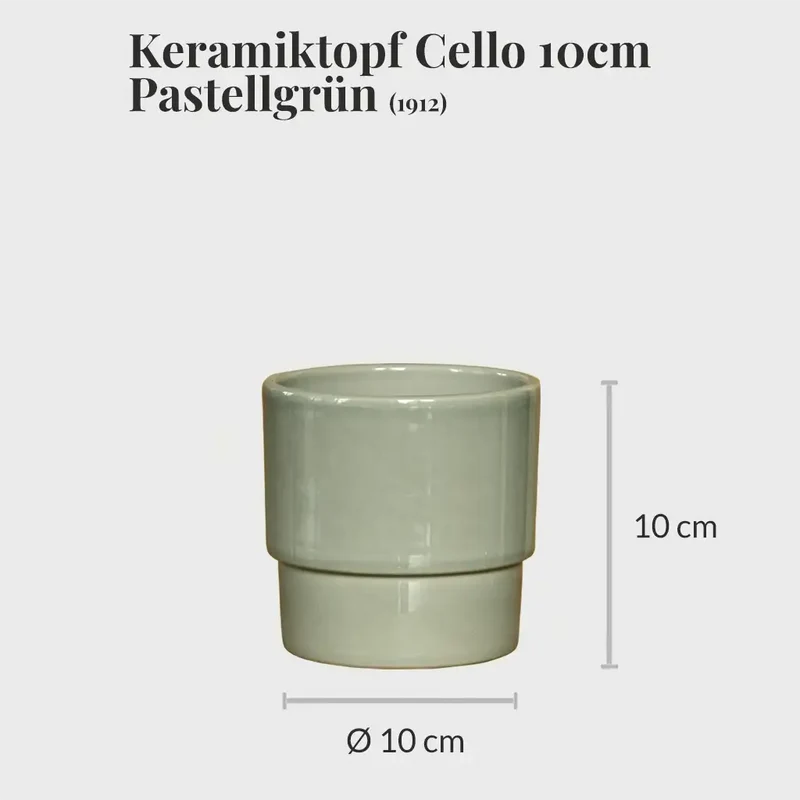 3er Set Keramiktopf Cello 10cm Pastellgrün