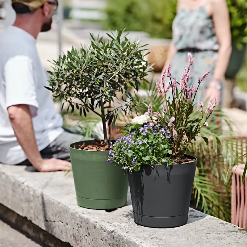 6er Übertopfset 2L 4S Outdoor Anthrazit