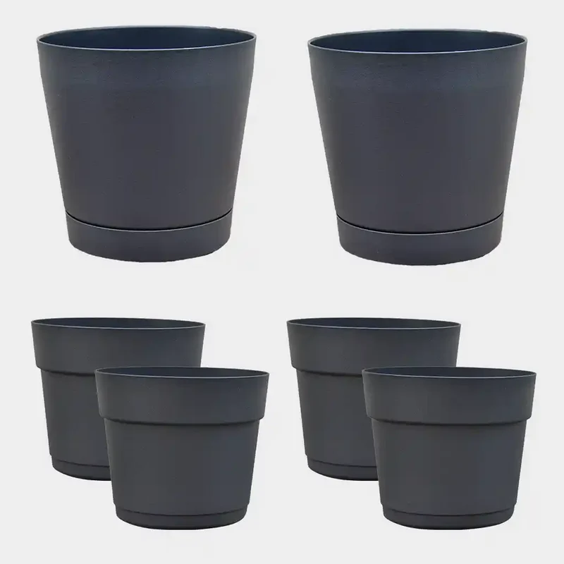 6er Übertopfset 2L 4S Outdoor Anthrazit