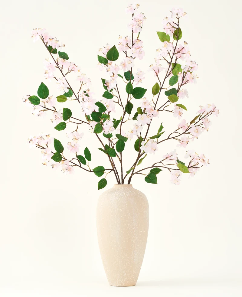 Zijden kunstbloemen boeket Perzikbloesem roze