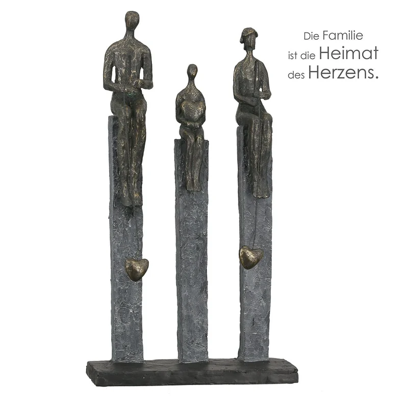 Skulptur "Fishing" Familie H: 41cm
