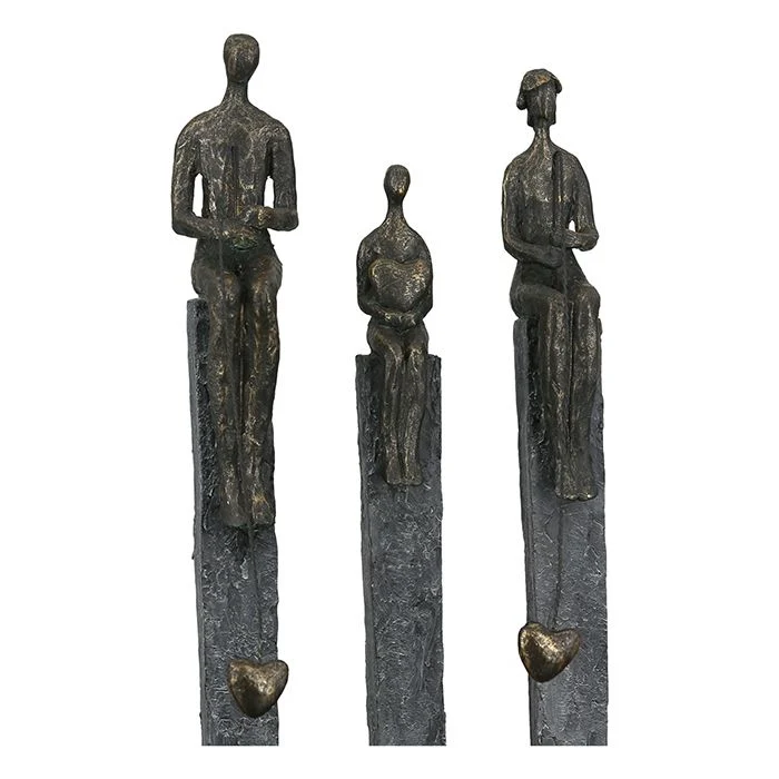 Skulptur "Fishing" Familie H: 41cm