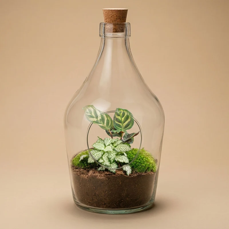Joss - Open terrarium with cork - Bottle garden DIY kit - Ø 16 cm ↑ 30 cm