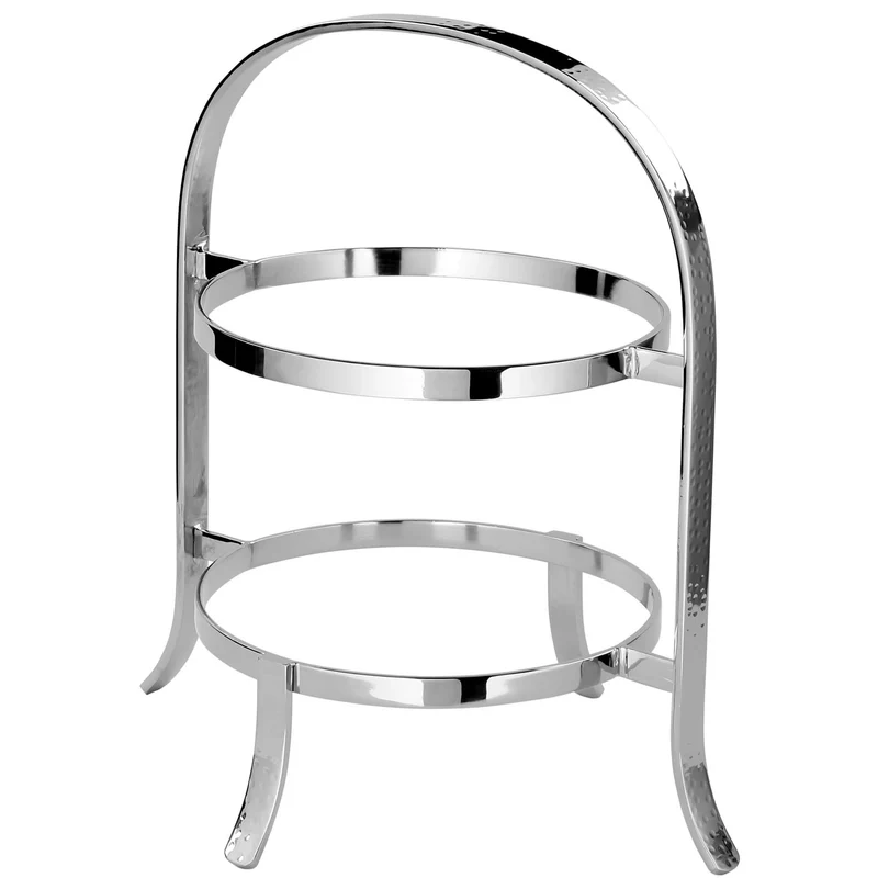 PLATE 2er Etagere für Teller silberfarben