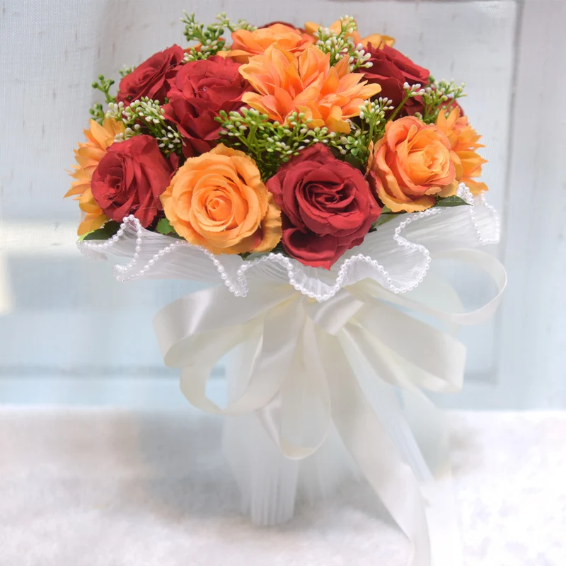 Eleganter Klassischer Rundstrauß mit Kunstrosen - Hochzeitsstrauß Braut, Perfekt für Vintage & Moderne Hochzeiten