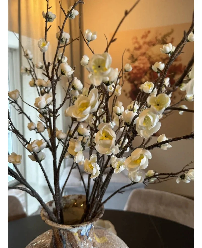 Künstliche japanische Kirschblüte 94 cm weiß