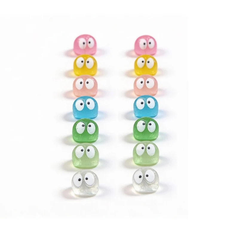 Minis - Set of 14 - Miniature Figurines - Glow in the dark - Multicolor - ↑ 1 cm