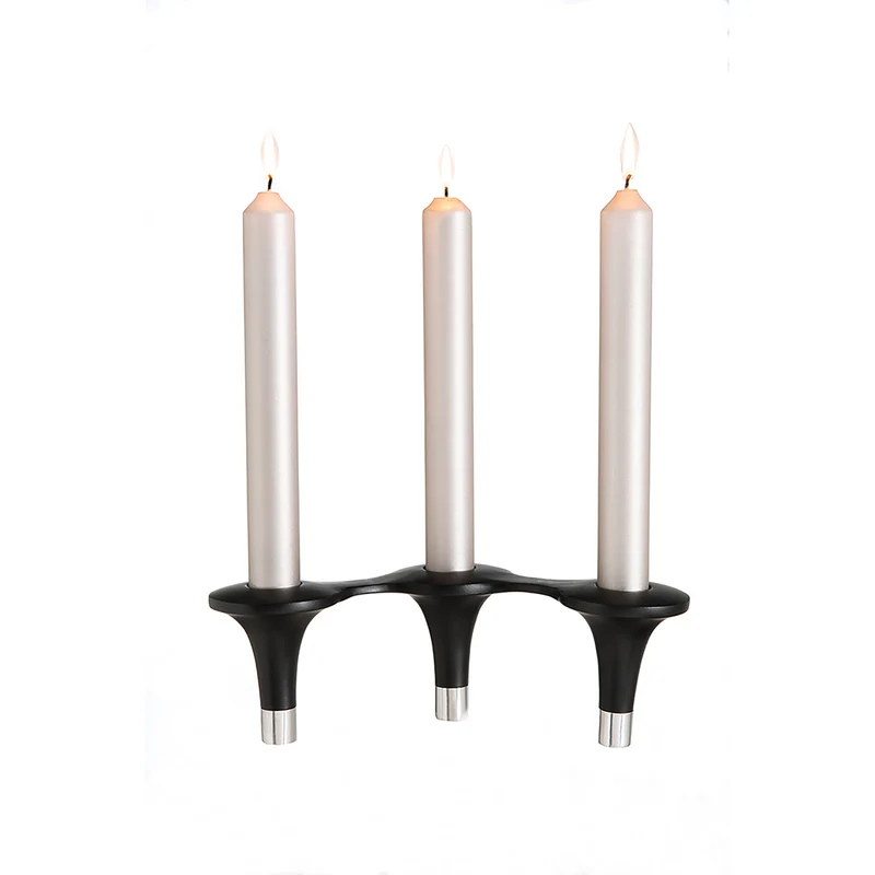 TRILA Leuchter, 3-flammig silberfarben