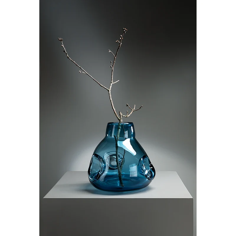 JARVEN Glasvase blau