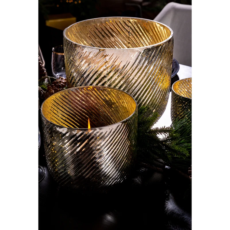 VICKY Windlicht antik silber