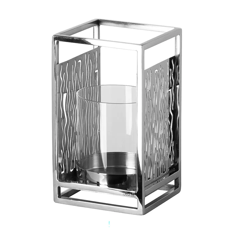 NICOSA Windlicht mit Glas silberfarben