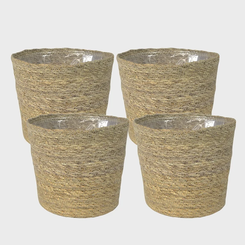4er Übertopfset 4S Seegraskorb 14cm