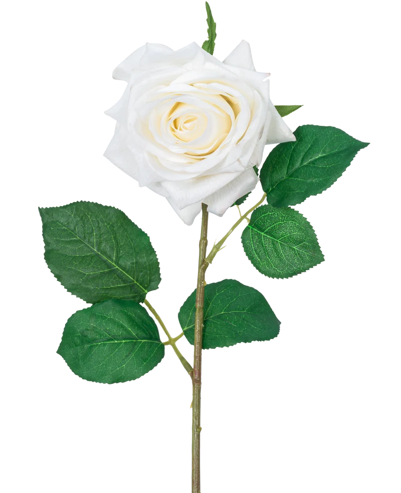 Künstliche Rose "Emine" Real Touch Weiß 43cm