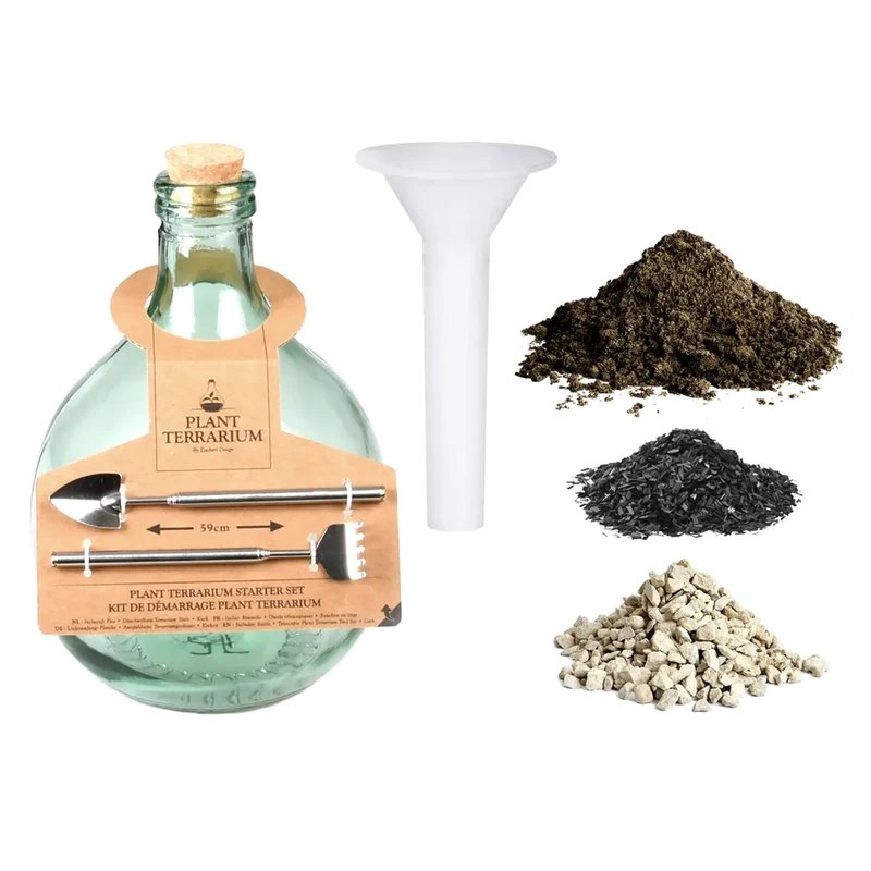 DIY Plant Terrarium Set 5L - Create Your Own Closed Bottle Garden | In Gift Box