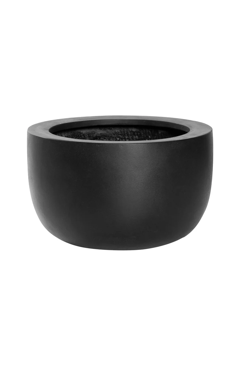 Pflanzkübel Sunny Schwarz aus robustem Fiberstone