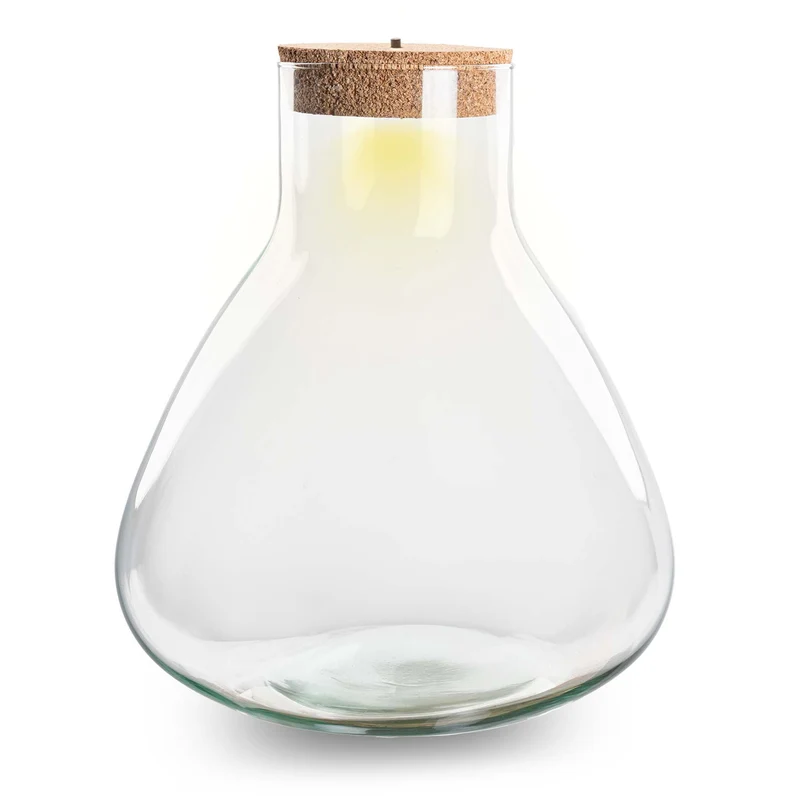 Terrarium bottle 'Sam XL' - Incl. LED cork - Closed terrarium Ø 30 cm ↑ 32 cm