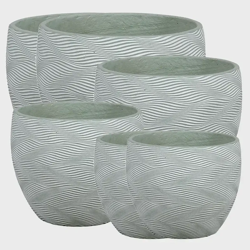6er Übertopfset XL Keramik Outdoor