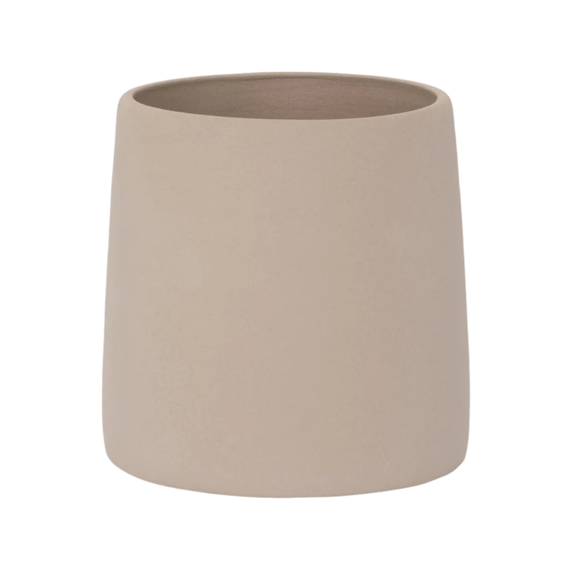 Blumentopf Sofia Beige aus glasierter Keramik