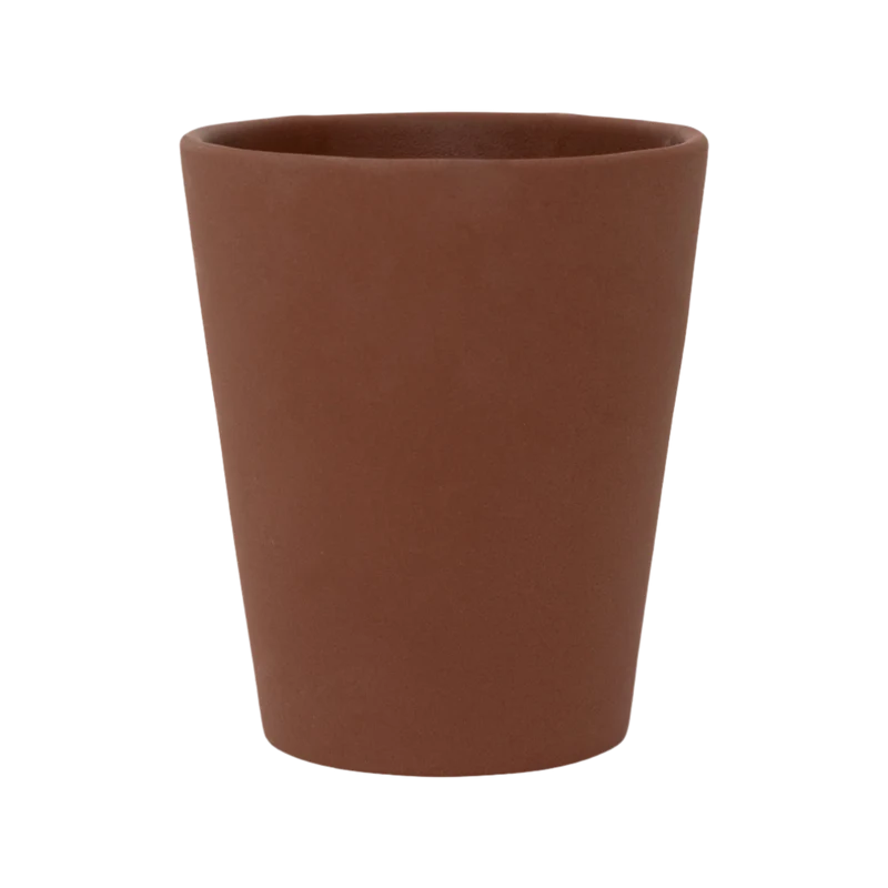 Blumentopf Rosa Braun aus glasierter Keramik
