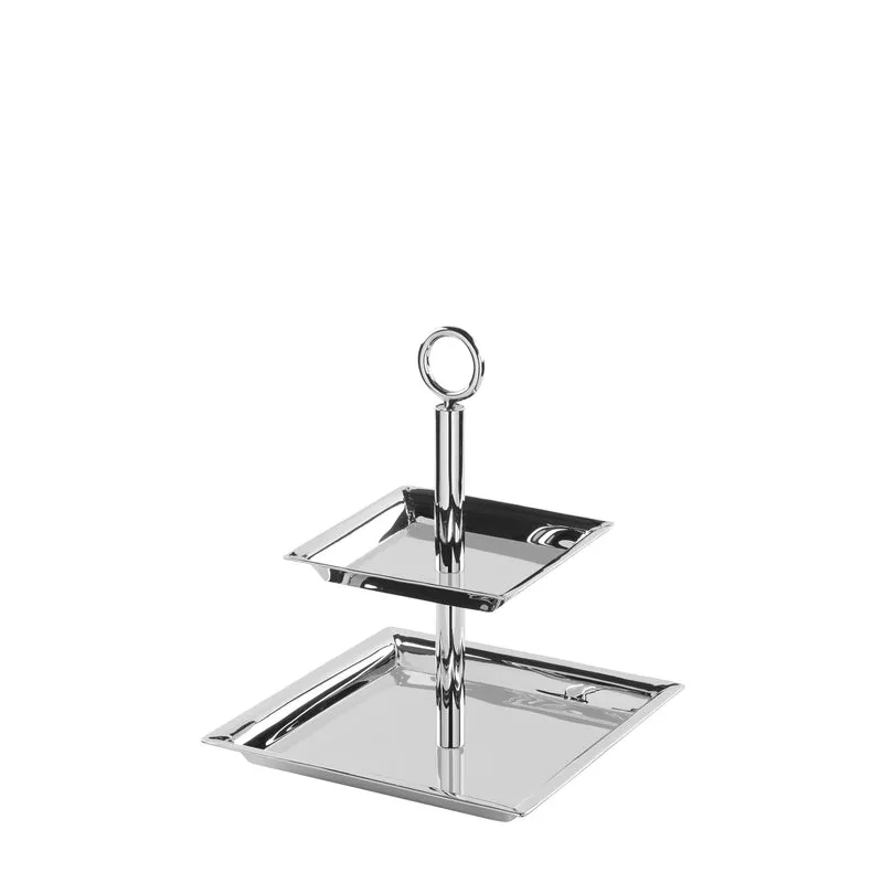 NAGANO 2er Etagere silber