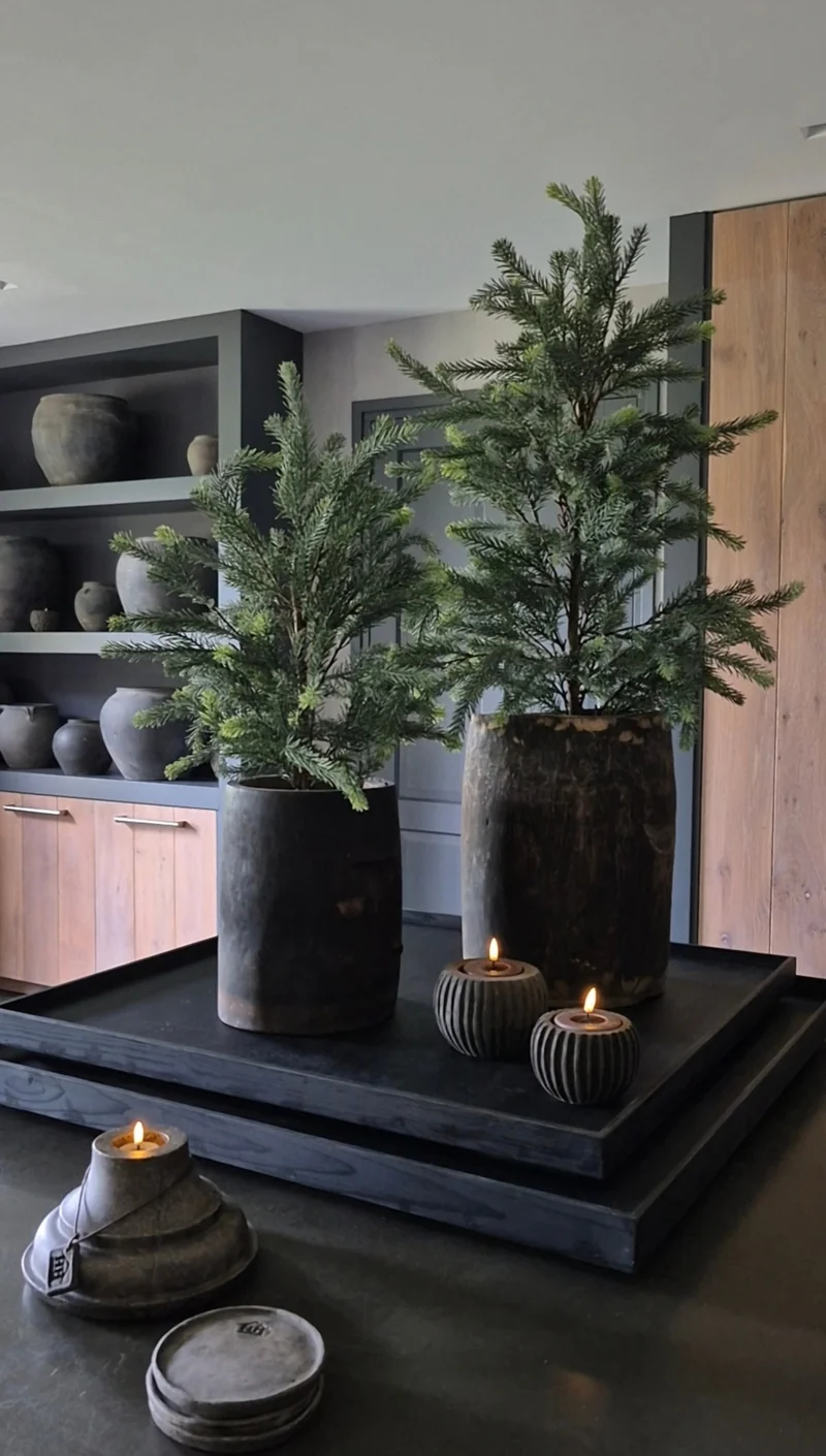 Blauwspar kerstboom in binnenpot real touch - 70 cm
