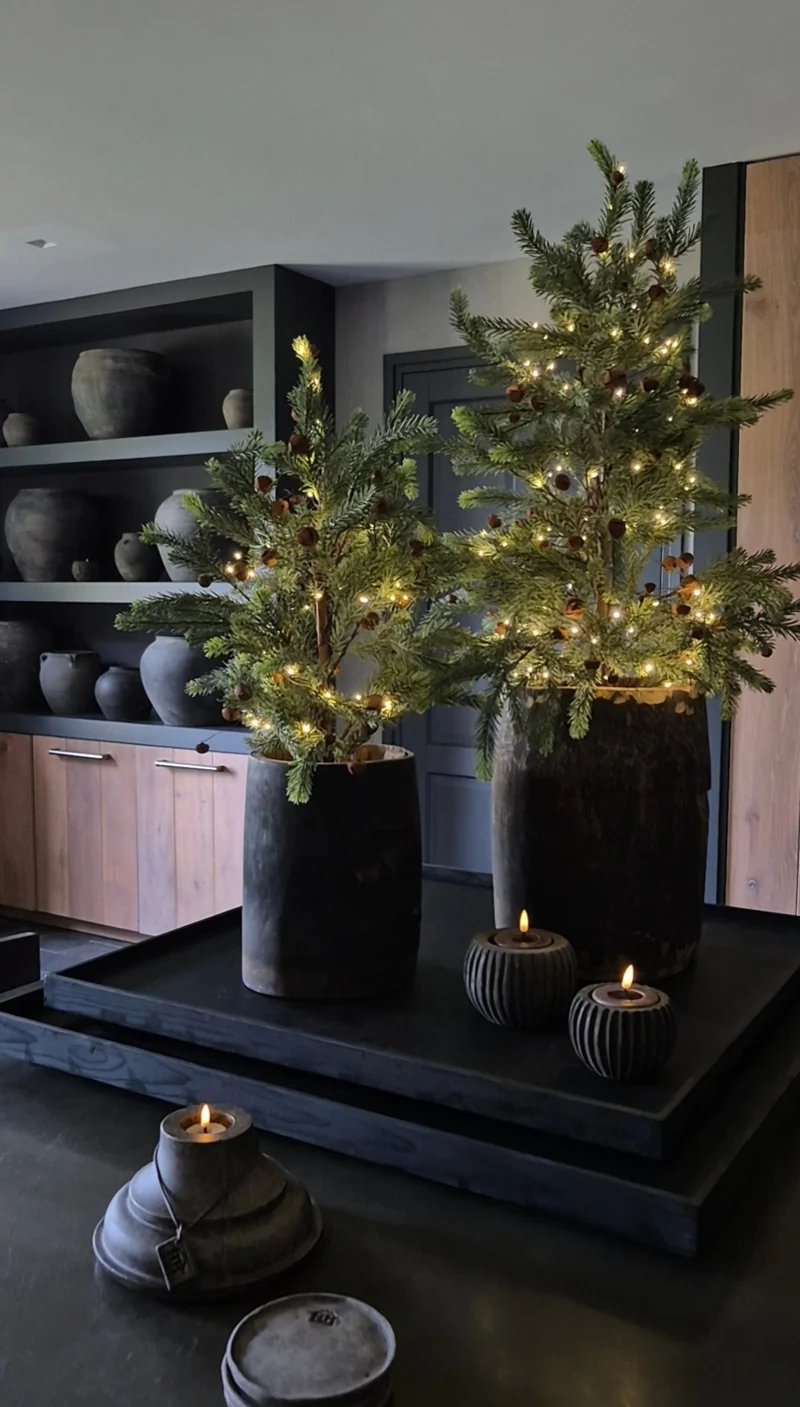 Blauwspar kerstboom in binnenpot real touch - 70 cm