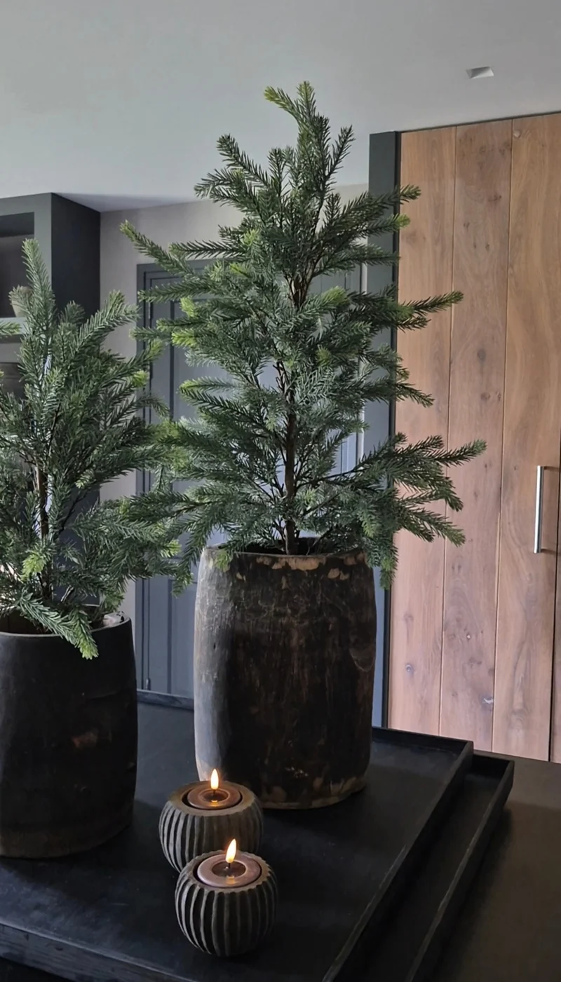 Blauwspar kerstboom in binnenpot real touch - 70 cm