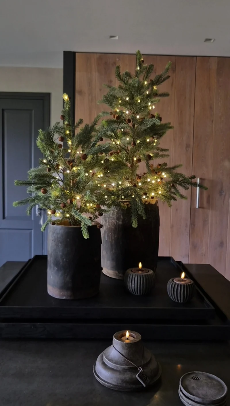 Blauwspar kerstboom in binnenpot real touch - 70 cm