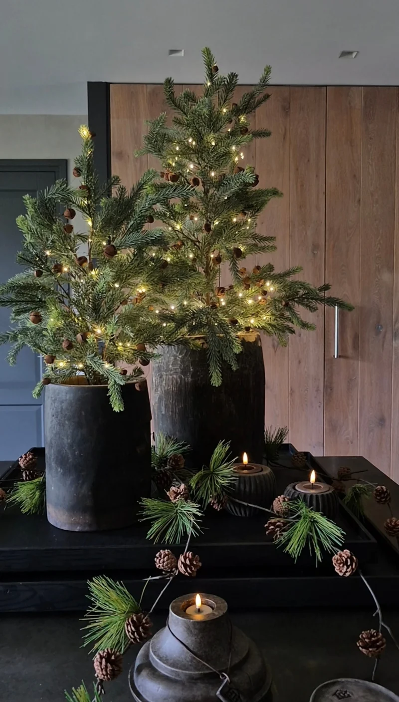 Blauwspar kerstboom in binnenpot real touch - 70 cm