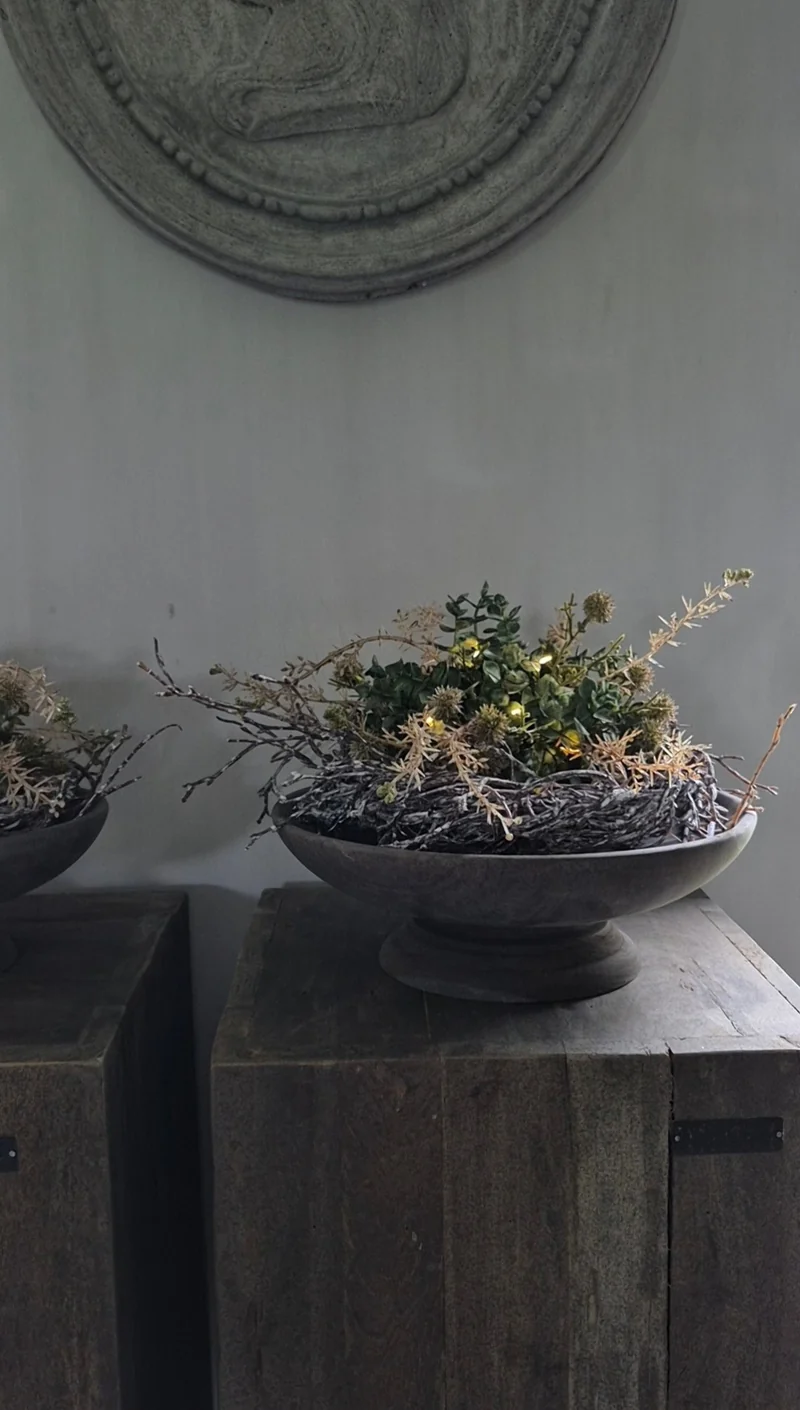 Kunst berkenkrans vergrijsd - 23 cm
