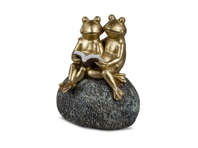Froschpaar auf Stein H: 16cm