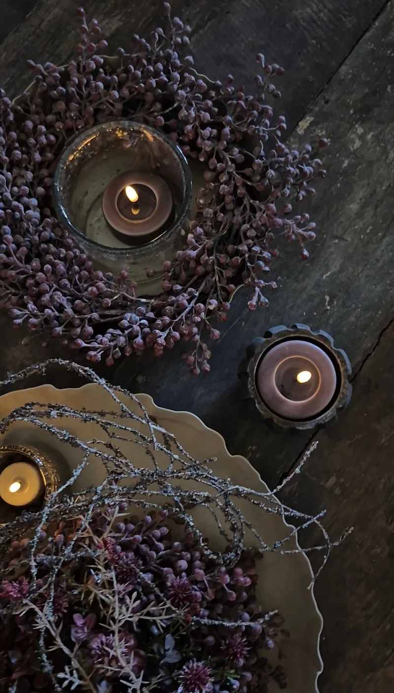 Kunst dadelkrans aubergine bruin - 20-30 cm