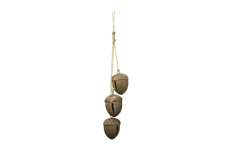Metalen eikels aan koord - 46 cm