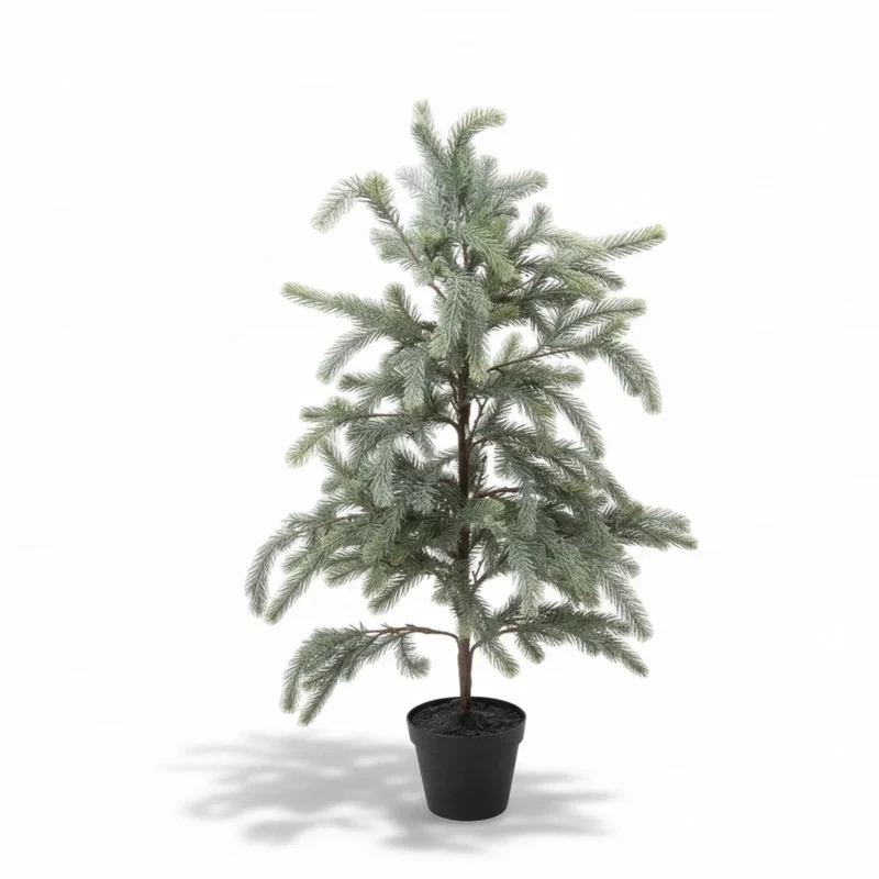 Blauwspar kerstboom in binnenpot real touch - 90 cm