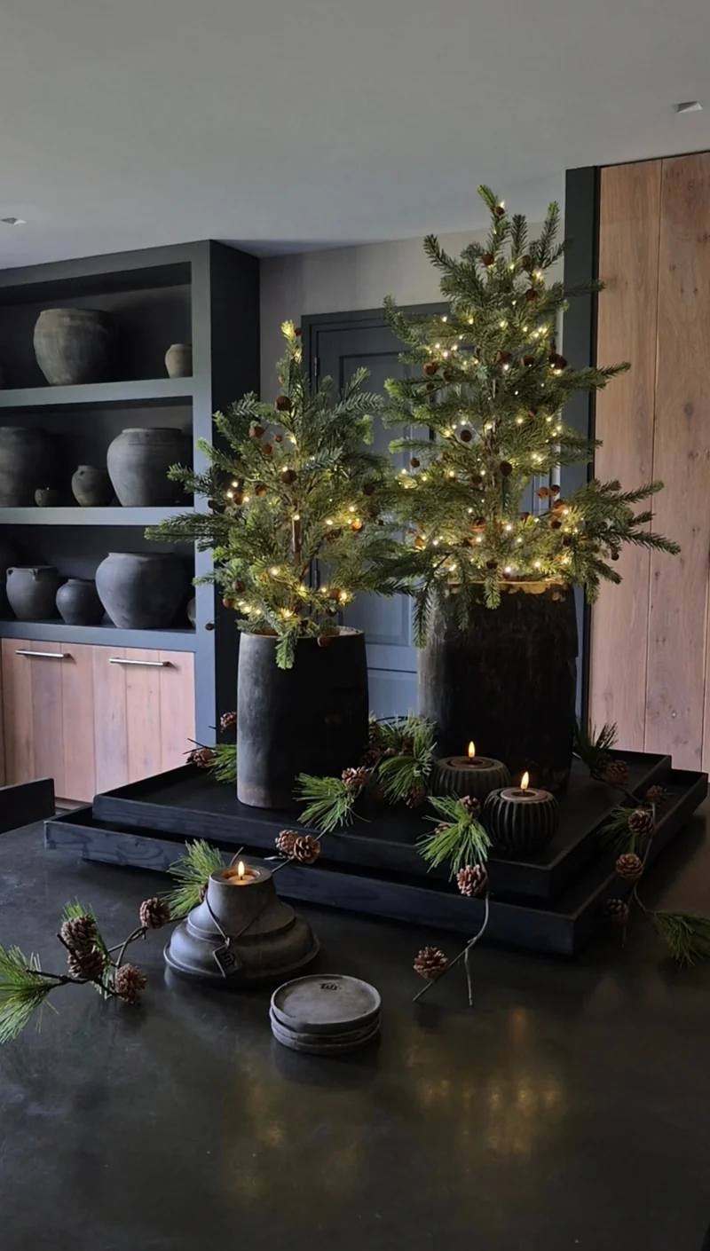 Blauwspar kerstboom in binnenpot real touch - 70 cm