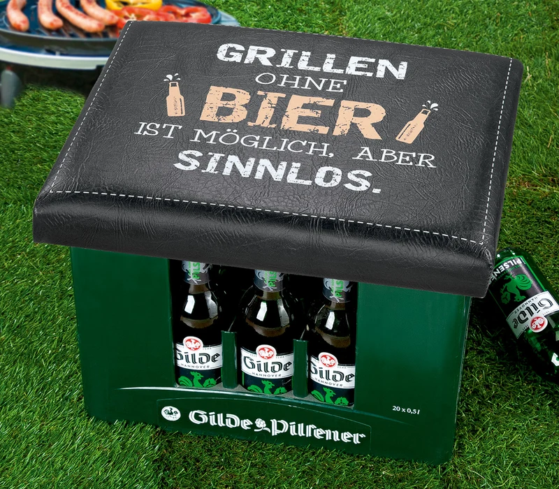 Sitzpolster für Getränkekisten "Grillen ohne Bier ist möglich, aber Sinnlos"
