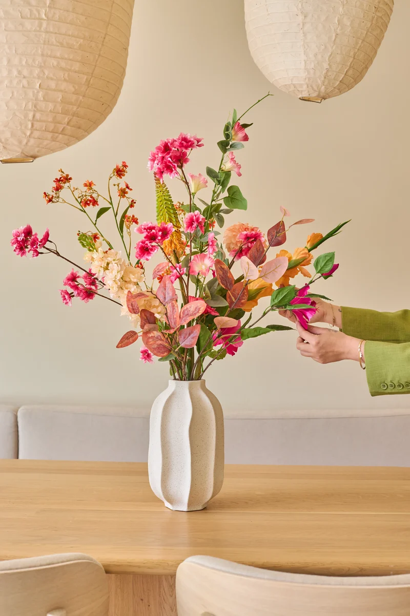 Zijden kunstbloemen boeket Wild Peach