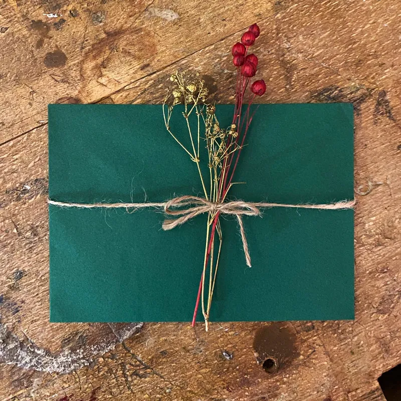 Geschenkverpackung für Gutscheine und Staubhandschuhe