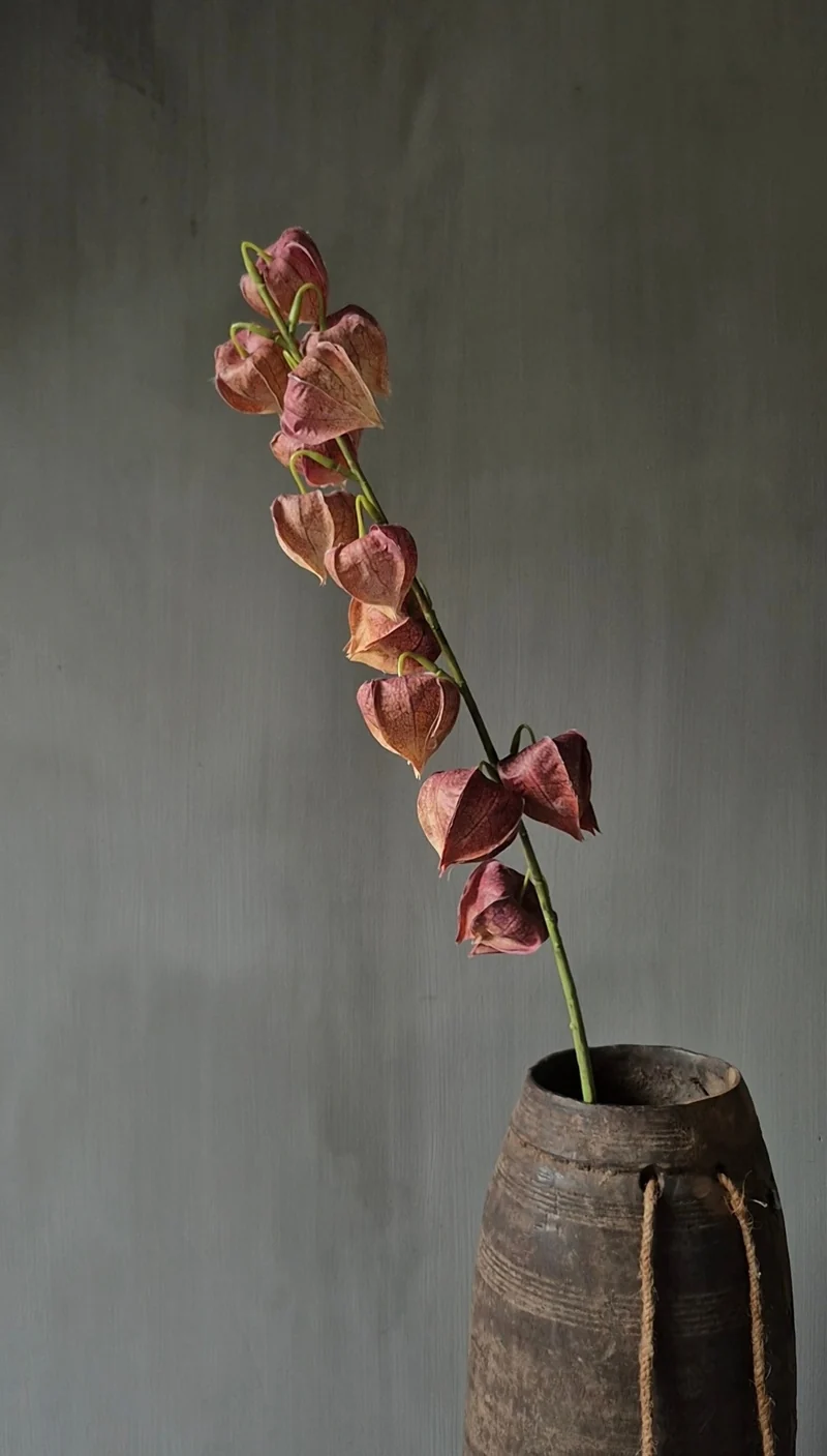 Physalis kunstbloem mauve - 80 cm