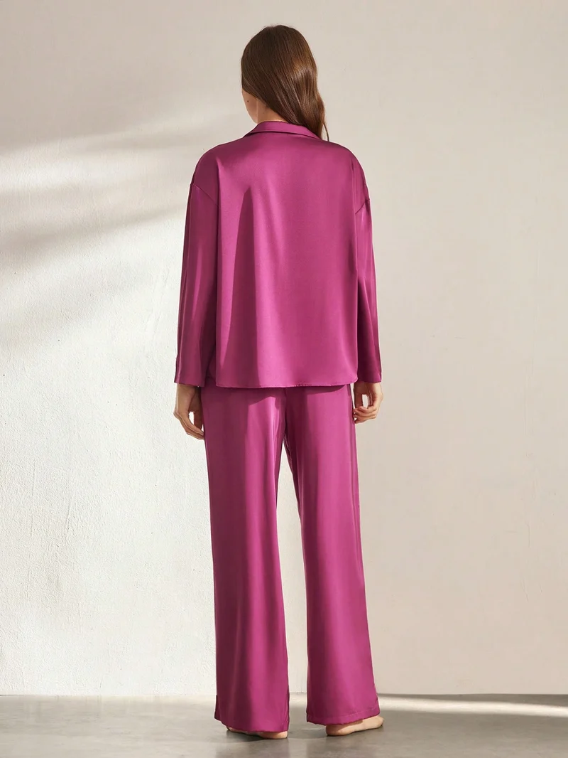 Langärmliges Pyjama-Set aus 100 % Seide | La Parisienne