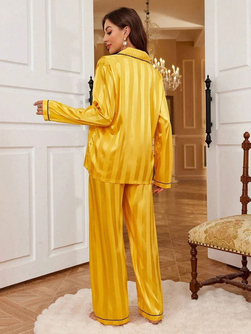 Langärmeliger Pyjama für Damen aus 100 % Seide | La Parisienne