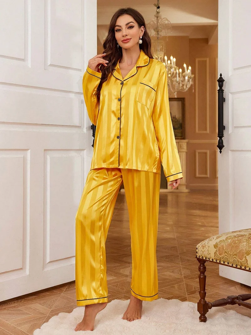 Langärmeliger Pyjama für Damen aus 100 % Seide | La Parisienne