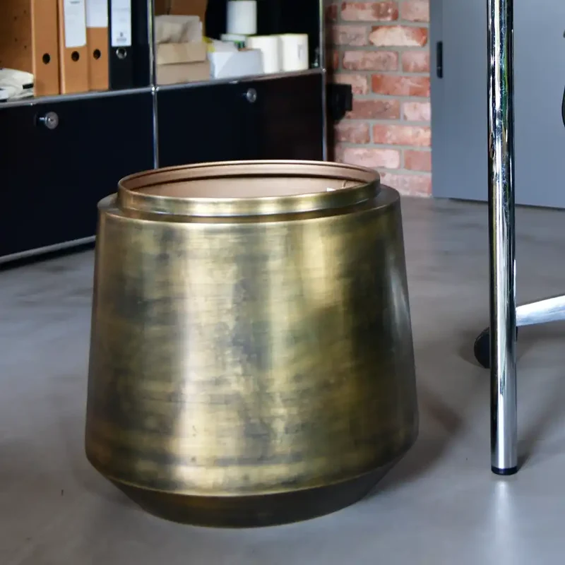 6er Übertopfset Metalltopf Indigo Vintage Gold