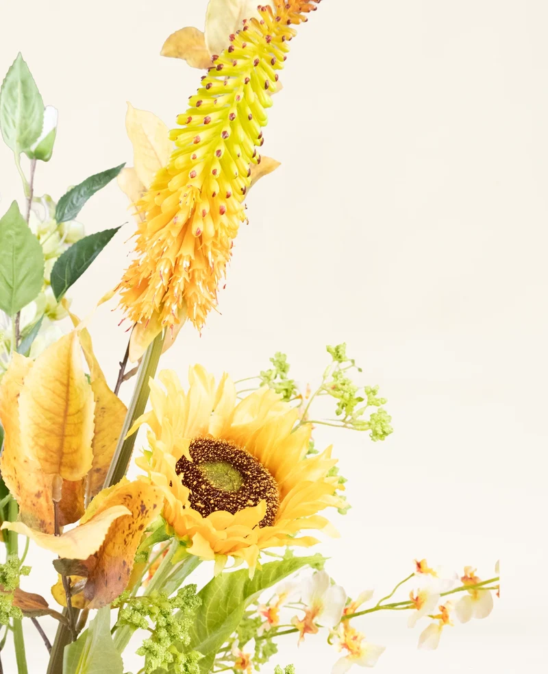 Zijden kunstbloemen boeket Amber Light