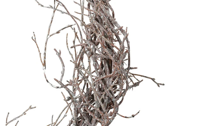 Kunst berkenkrans vergrijsd - 17 cm
