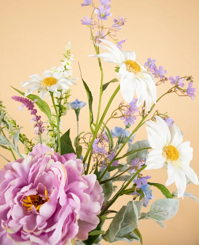 Zijden kunstbloemen boeket Misty Minthe
