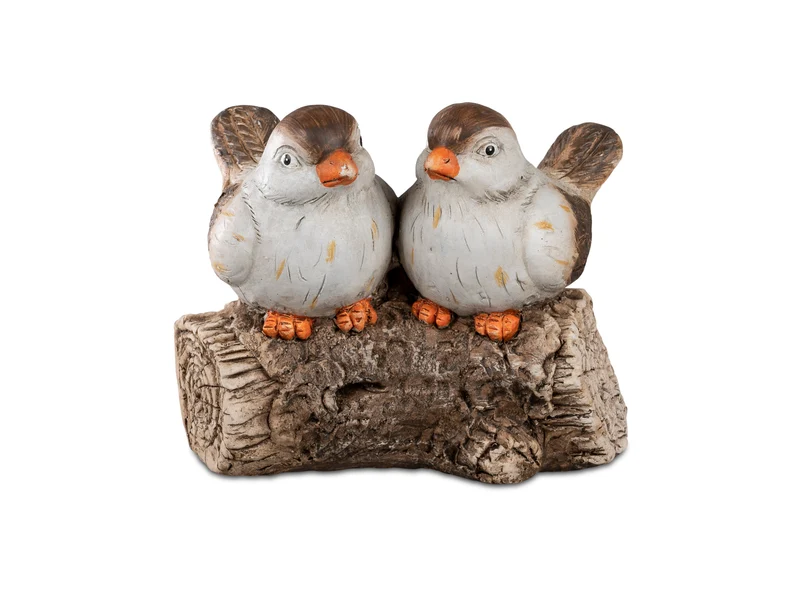 Vogelpaar auf Baumstamm