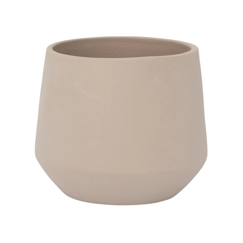 Blumentopf Julia Beige aus glasierter Keramik
