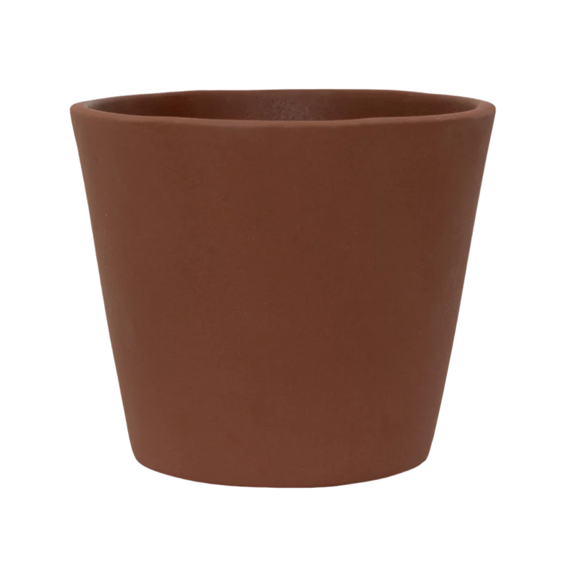 Blumentopf Inez Braun aus glasierter Keramik