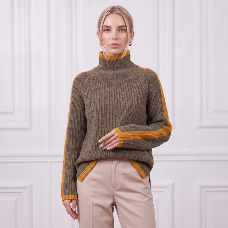 Pullover mit hohem Kragen, gestrickt, Damen | La Parisienne